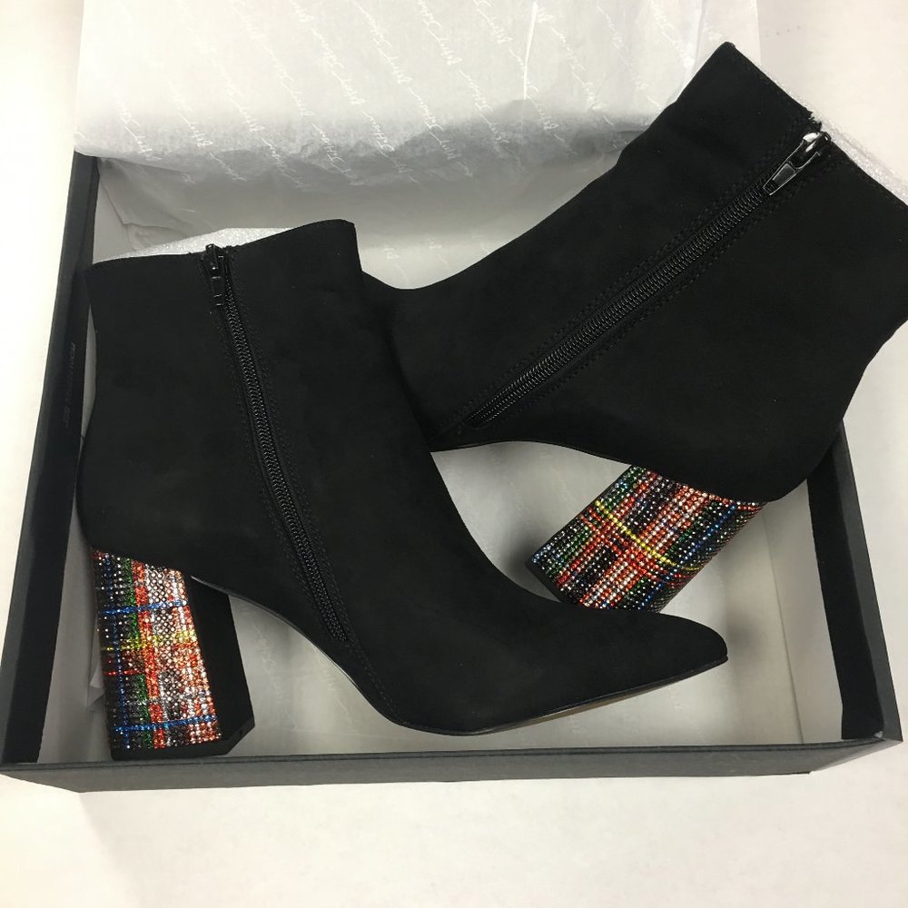 Betsey Johnson Kassie Rhinestone Block Heel Sz 9.5